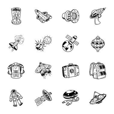 El Çizimi Alan Keşif Simgeleri Kümesi 