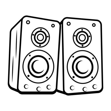 Karalama tarzında müzik hoparlörleri simgesi