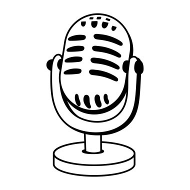 Mikrofonun yarım yamalak bir simgesi