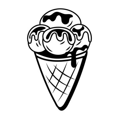 Çizim biçiminde buz külahı simgesi