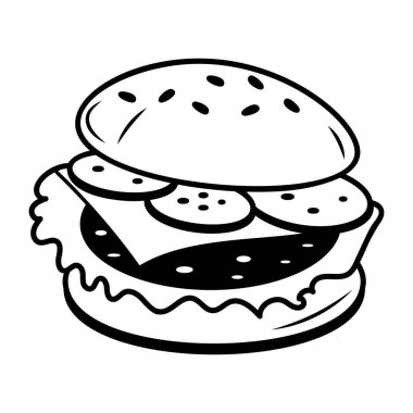 Hamburgerin çizim tarzı simgesi