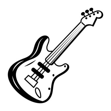 Gitarın el çizimi simgesi