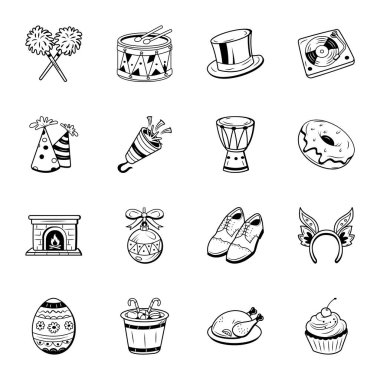 El Çekimi Partisi Kutlama Simgeleri 