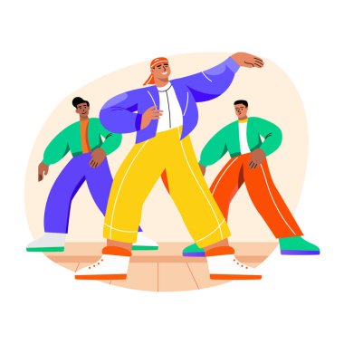 Pop dansçıları düz stilde gösteri yapıyorlar.