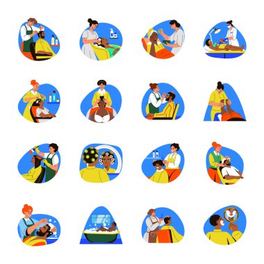 Spa ve Salon Düz Çizimler Koleksiyonu