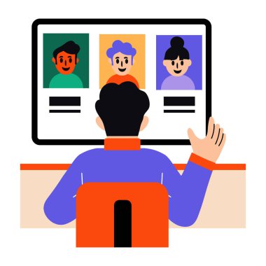 Sanat filtreleri düzenleme, düz illüstrasyon üzerinde çalışan karakter