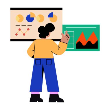 Yaratıcı tasarımcı bir gösterge paneli üzerinde çalışıyor.