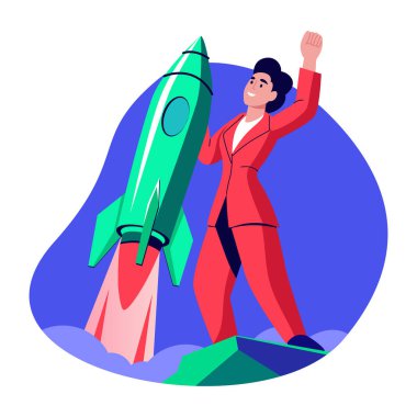 İş açılışını gösteren düz bir çizim