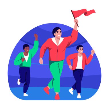 Liderliği gösteren düz bir çizim