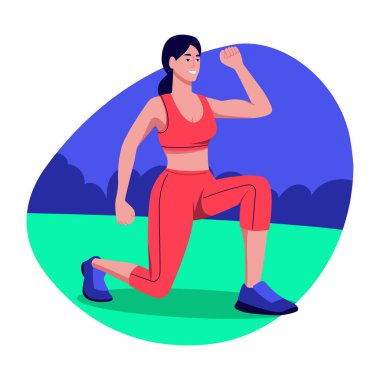 Kadın uygunluğunu gösteren düz bir illüstrasyon