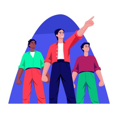 Lider kılavuzluğunu gösteren düz bir çizim