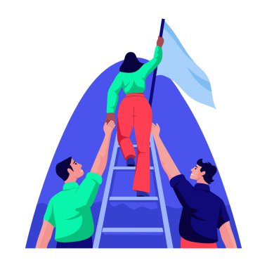 Takım büyümesini gösteren düz bir çizim