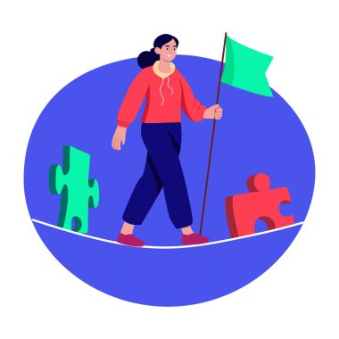 Liderlik meydan okumasını gösteren düz bir resim