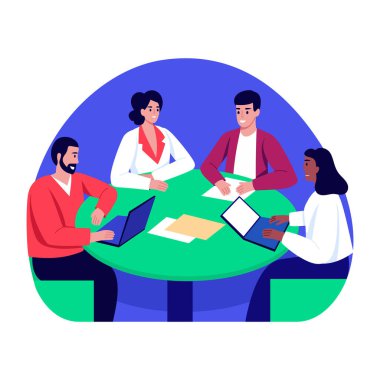 Bir iş tartışmasının düz bir çizimi