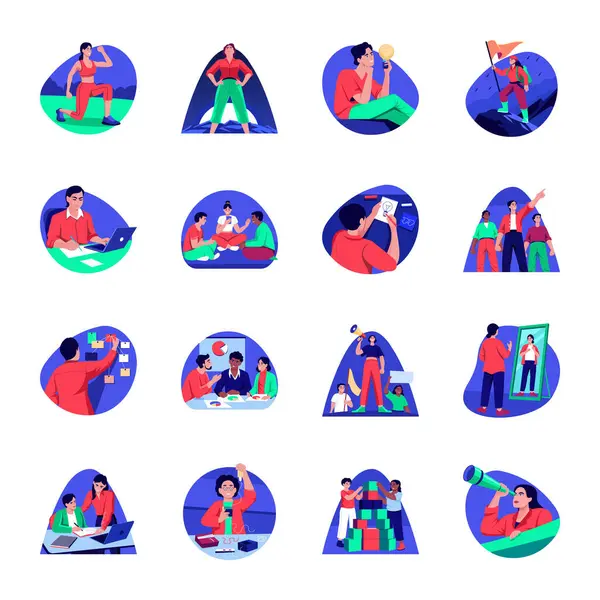 Düz Stil Liderlik Çizimleri Paketi