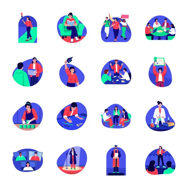 Liderlik Yetenekleri Koleksiyonu Düz Çizimler