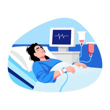 Hastanedeki hasta tedavisinin düz bir çizimi