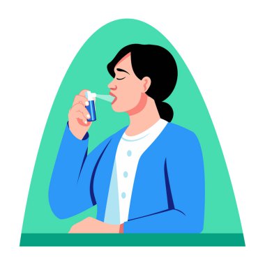 Astım hastasının düz bir çizimi