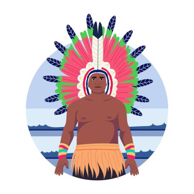 Bir kabile yerlisinin düz bir çizimi.