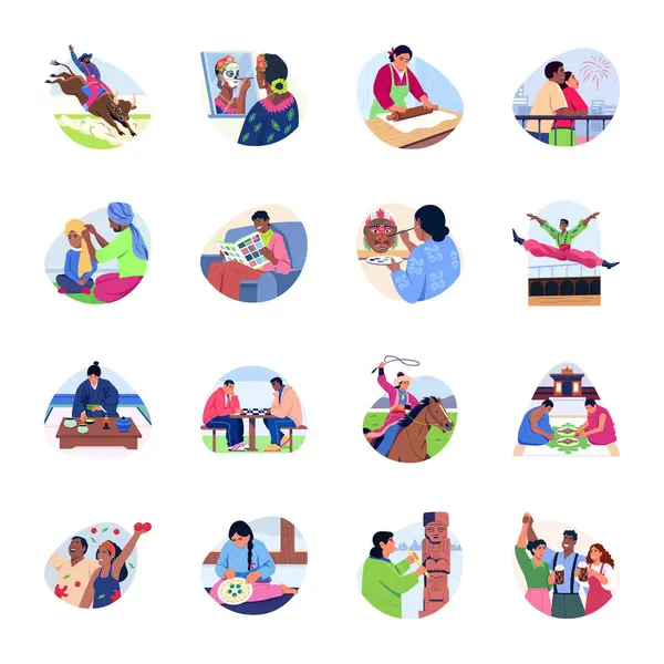 Düz Stil Festivali Sanat Resimleri Paketi 