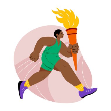 Meşale taşıyan bir sporun düz bir tasviri