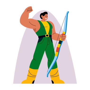 Longbowman karakterinin düz bir çizimi