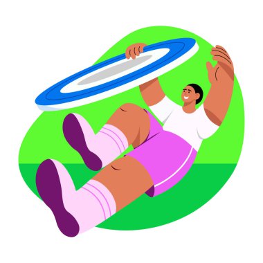 Frizbi oyuncusunun düz bir çizimi