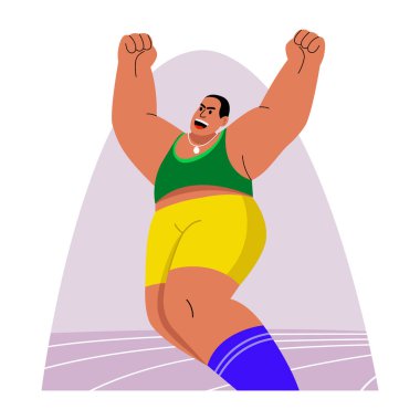 Güçlü bir sporcunun düz bir tasviri