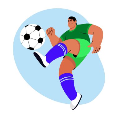 Bir futbolcunun düz bir çizimi