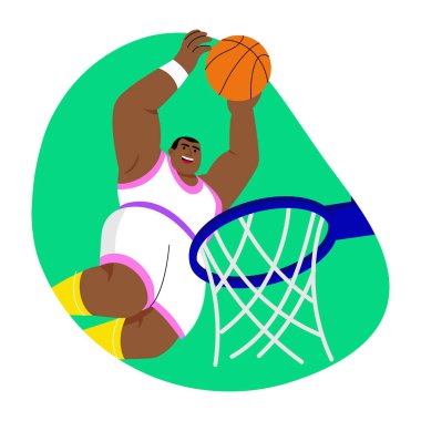Bir basketbol oyuncusunun düz bir çizimi