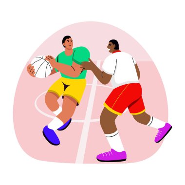 Bir basketbol maçının düz bir çizimi