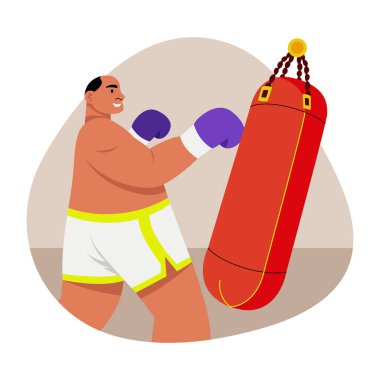 Spor salonu kum torbasının düz bir çizimi.