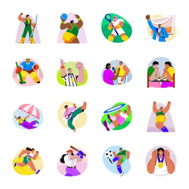 Düz Stil Olimpiyat Oyunları Çizimleri