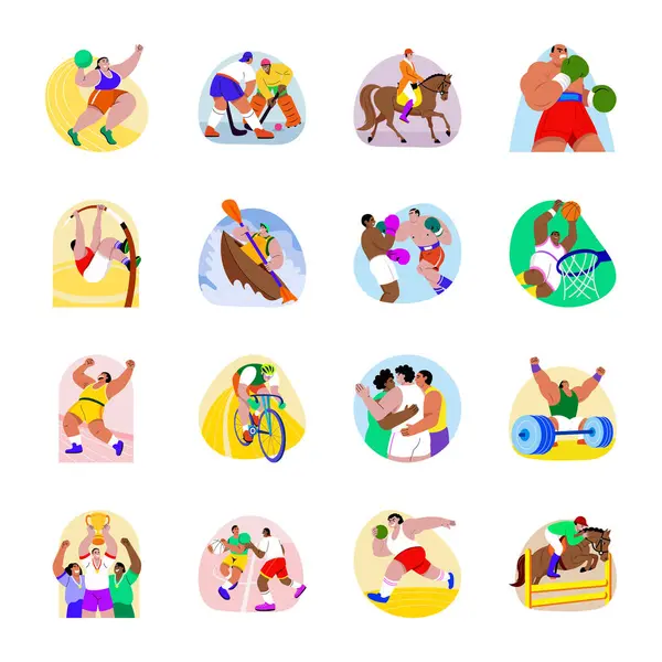 Spor Karakterleri Koleksiyonu Düz Biçim Resimleri 