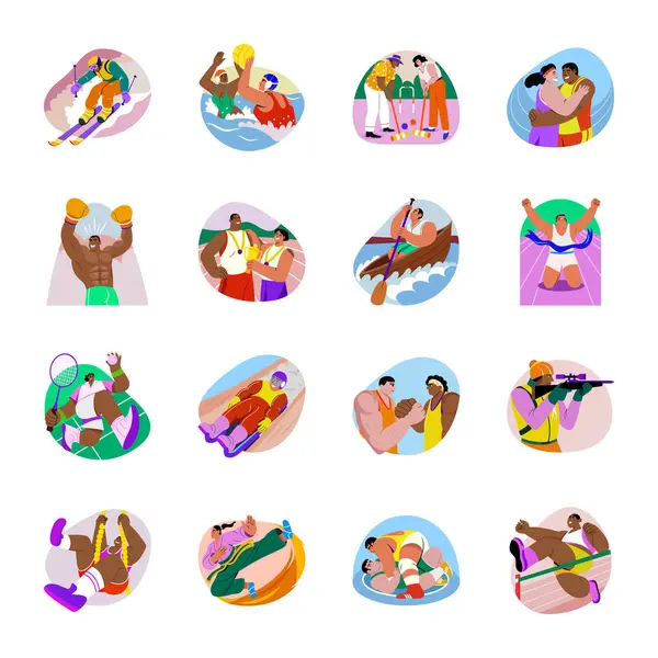 Düz Stil Olimpiyat Resimleri Koleksiyonu 