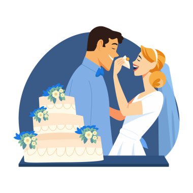 Bir düğün töreninin düz bir tasviri