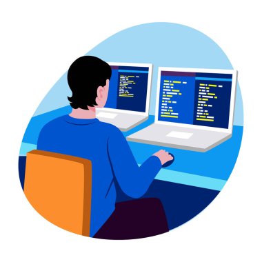 Yazılım geliştiricisinin düz bir çizimi