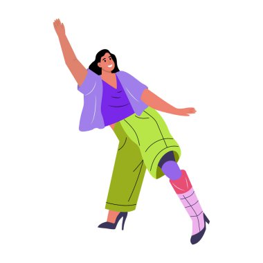 Düz bir kadın dansçı çizimi.