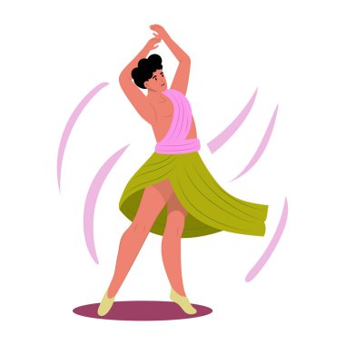 Kültür dansçısının düz bir çizimi.