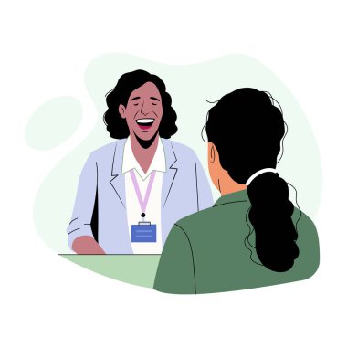 Gülen meslektaşların düz bir çizimi