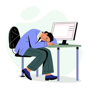 Bitkin bir karakterin düz bir çizimi