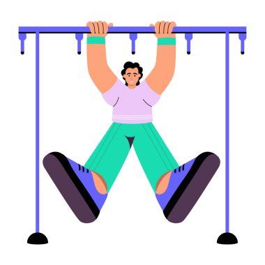 Ön kol egzersizi yapan bir karakteri gösteren düz bir çizim