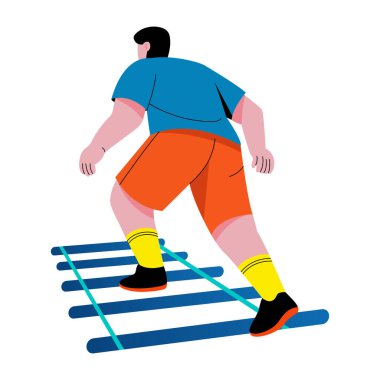 Çeviklik merdiveninin düz bir çizimi