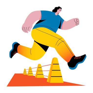 Fiziksel çabayı gösteren düz bir çizim