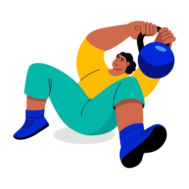 Kettlebell salıncağının düz bir çizimi