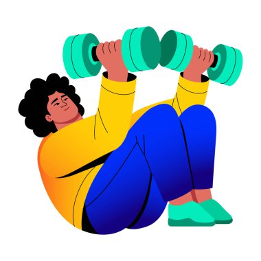 Dambıl egzersizinin düz bir çizimi