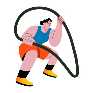 Düz bir savaş halatı çizimi