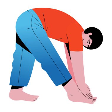 Yoga esnemesinin düz bir çizimi