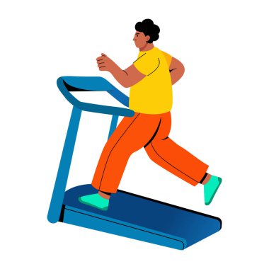 Koşu bandının düz bir çizimi