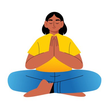 Meditasyon pozunun düz bir çizimi